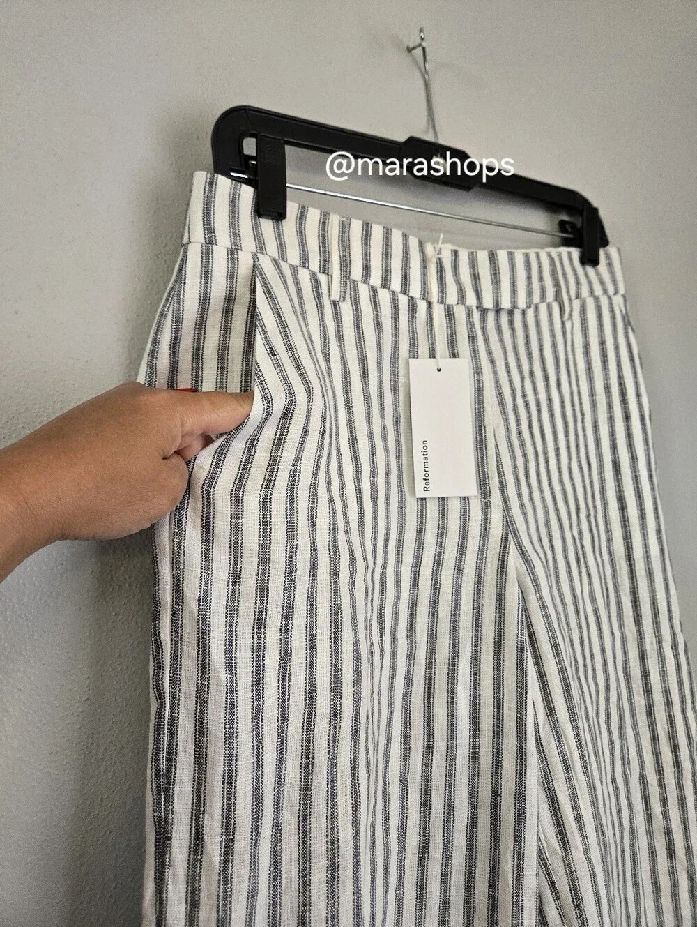 Reformation Carter Linen Mid Rise Pant
